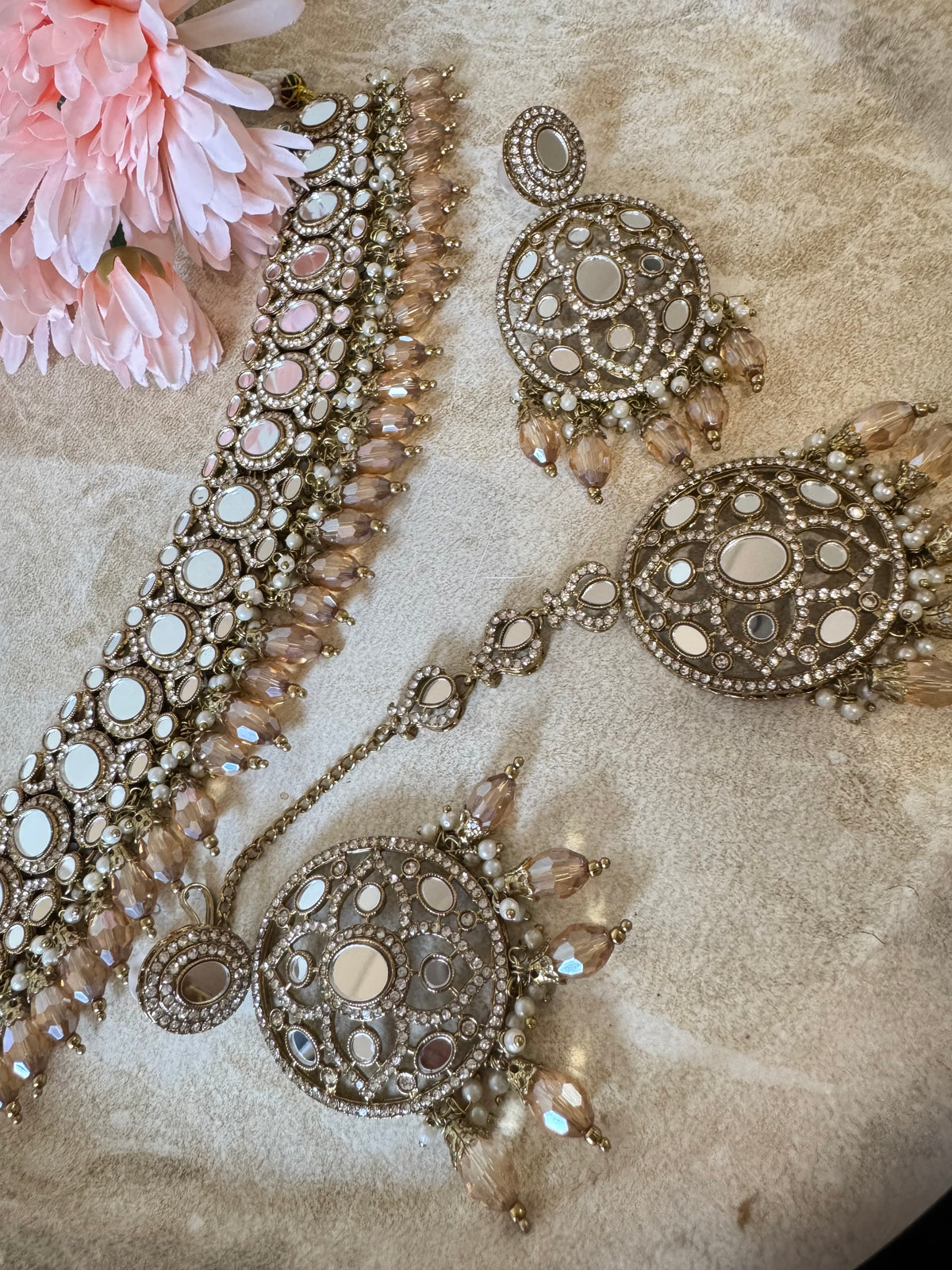 Sheesha Choker Set (Champagne Gold)