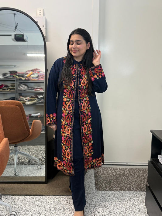 Kashmiri Jacket Style Coord (Navy)
