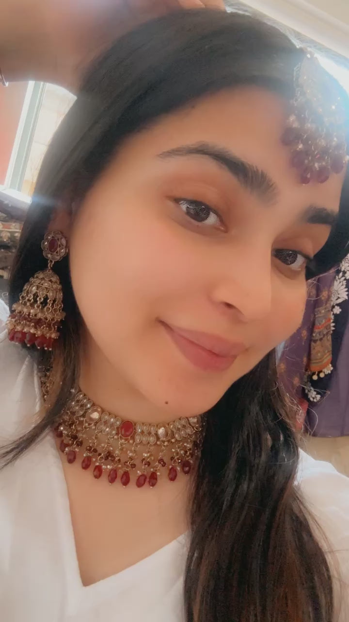 Hasrat Polki Necklace (Purple)